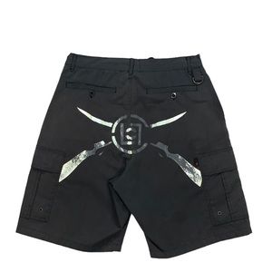 Vintage Clot Apparel C.S.A Dark Gray Reflective Utility Cargo Shorts Size Medium